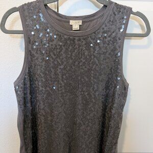 Grey Sequin J. CREW Top (Size S)